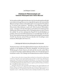 Dialektische Phänomenologie und konkrete Philosophie beim frühen Marcuse