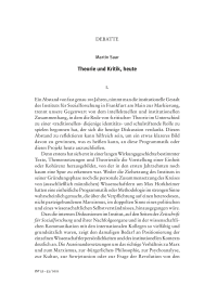 Theorie und Kritik, heute