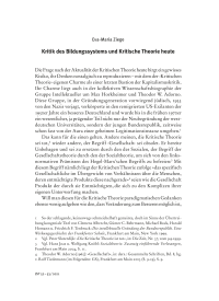 Kritik des Bildungssystems und Kritische Theorie heute