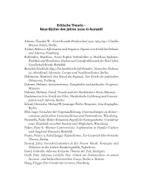 Kritische Theorie – Neue Bücher des Jahres 2020 in Auswahl