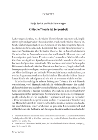 Kritische Theorie ist Sorgearbeit