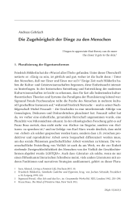 Die Zugehörigkeit der Dinge zu den Menschen