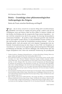 Deixis – Grundzüge einer phänomenologischen Anthropologie des Zeigens