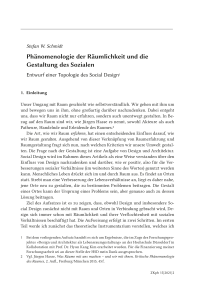 Phänomenologie der Räumlichkeit und die Gestaltung des Sozialen