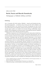 Recht, Poesie und liberale Demokratie