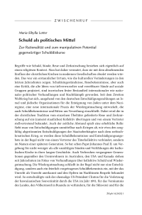 Schuld als politisches Mittel