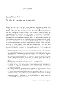 Die Krise des europäischen Bewusstseins