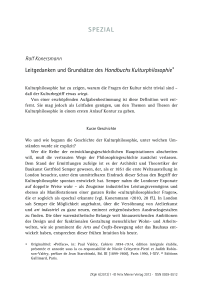 Leitgedanken und Grundsätze des Handbuchs Kulturphilosophie 