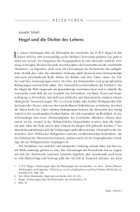 Hegel und die Dichte des Lebens