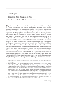 Logos und die Frage des Stils