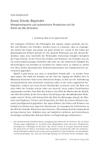 Grund, Gründe, Begründen