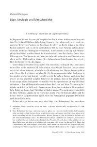 Lüge, Ideologie und Menschenliebe