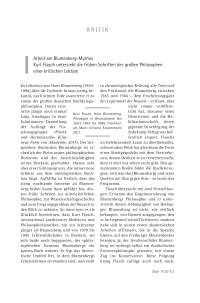 Arbeit am Blumenberg-Mythos