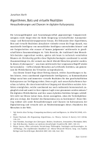 Algorithmen, Bots und virtuelle Realitäten