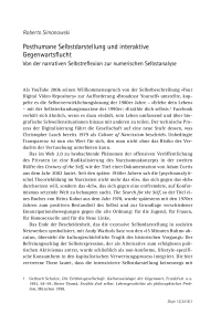 Posthumane Selbstdarstellung und interaktive Gegenwartsflucht.