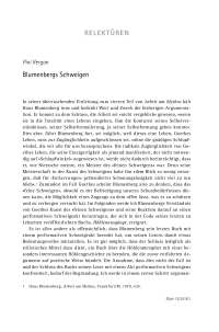 Blumenbergs Schweigen