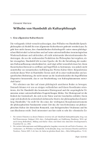 Wilhelm von Humboldt als Kulturphilosoph