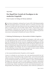 Der Begriff der Gestalt als Paradigma in der modernen Linguistik