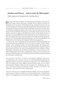 Interview: Glauben und Wissen – und wo steht die Philosophie?