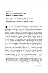 Verantwortungskultur durch Kommunikationspolitik?