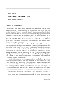 Philosophie nach der Krise