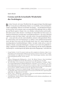 Corona und die krisenhafte Wiederkehr des Verdrängten