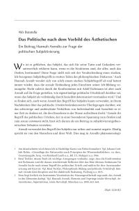 Das Politische nach dem Vorbild des Ästhetischen