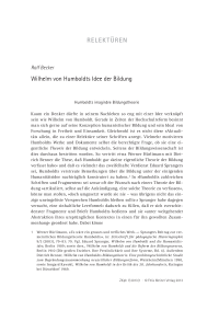 Wilhelm von Humboldts Idee der Bildung 