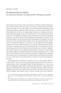 Die Normativität des Kapitals: Zur politischen Aktualität von Georg SimmelsPhilosophie des Geldes 