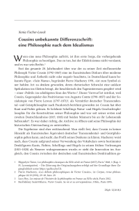 Cousins unbekannte Differenzschrift: eine Philosophie nach dem Idealismus