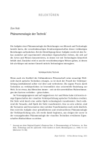 Phänomenologie der Technik 