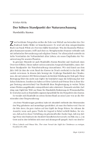 Der höhere Standpunkt der Naturanschauung