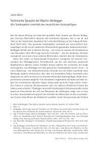 Technische Sprache bei Martin Heidegger
