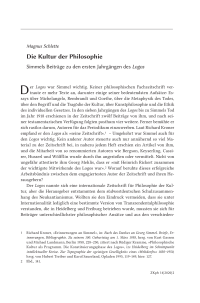 Die Kultur der Philosophie