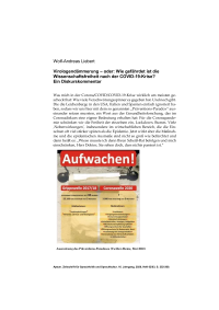 Virologendämmerung – oder: Wie gefährdet ist die Wissenschaftsfreiheit nach der COVID-19-Krise? Ein Diskurskommentar