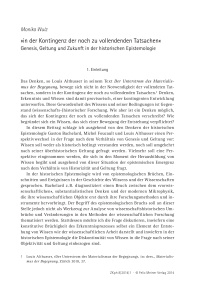 »in der Kontingenz der noch zu vollendenden Tatsachen«