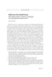 Reflexionen über Wiederholung