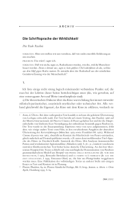 Die Schriftsprache der Wirklichkeit