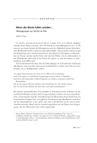 Wenn die Worte fallen würden ... 