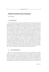 Debatte: Transparenz 
