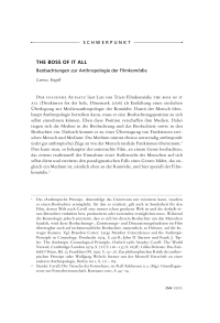 THE BOSS OF IT ALL. Beobachtungen zur Anthropologie der Filmkomödie