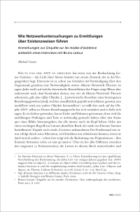 Wie Netzwerkuntersuchungen zu Ermittlungen über Existenzweisen führen