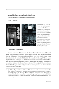 Jedes Medium braucht ein Modicum