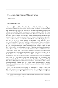 Den kinematografischen Akteuren folgen 