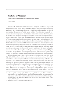 The Rules of Attraction: Urban Design, City Films, and Movement Studies