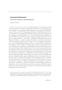 Anwesend / Abwesend. Formen der Präsenz in der Mikrophonie