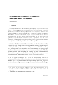 Längengradbestimmung und Simultanität in Philosophie, Physik und Imperien 