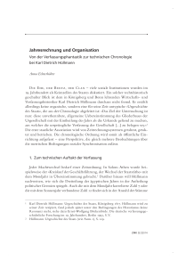 Jahresrechnung und Organisation. Von der Verfassungsphantastik zur technischen Chronologie bei Karl Dietrich Hüllmann 