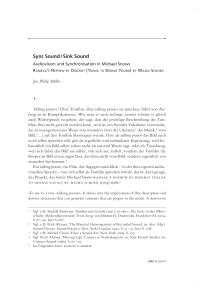 Sync Sound / Sink Sound. Audiovision und Synchronisation in Michael Snows Rameau's Nephew by Diderot (Thanx to Dennis Young) by Wilma Schoen
