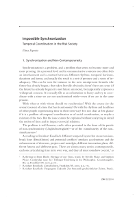 Impossible Synchronization. Temporal Coordination in the Risk Society 